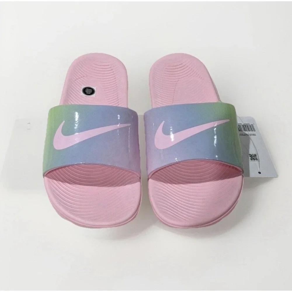 Nike Kawa SE2 Slides Kids 7Y Arctic Punch Pink Iridescent NWT CW1656-600